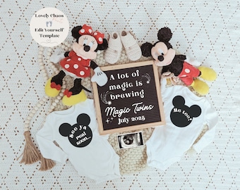 Mickey Mouse and Minnie Mouse Twin Pregnancy Announcement |Mickey and Minnie| Twin Baby Announcement| Twin Pregnancy Announcement Digital