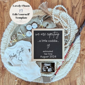 Golf Schwangerschaft Ankündigung |Golf | Golfer| Caddy Schwangerschaft| Sport | Baby Golfer | Sport Schwangerschaft Ankündigung | Baby-Ankündigung