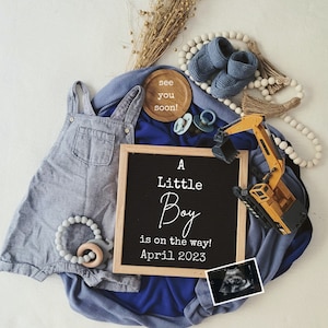 Es ist ein Junge Gender Reveal Boy Schwangerschaft Ankündigung | Bagger| Konstruktion | Boy Gender Reveal Social Media Instagram | Baby-Ankündigung