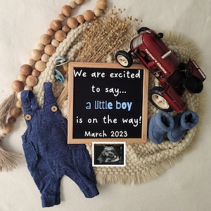 Es ist ein Junge Gender Reveal Boy Schwangerschaft Ankündigung | Traktor| Bauer| Bauernhof| Western | Boy Gender Reveal | Babymitteilung | Baby Junge