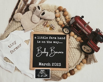 Red Tractor Farm Baby Announcement: Western Theme (Digital Download)