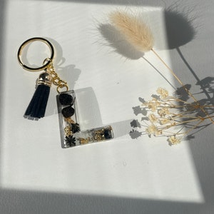 Porte clés en résine personnalisable avec fleurs séchées et pompons image 5