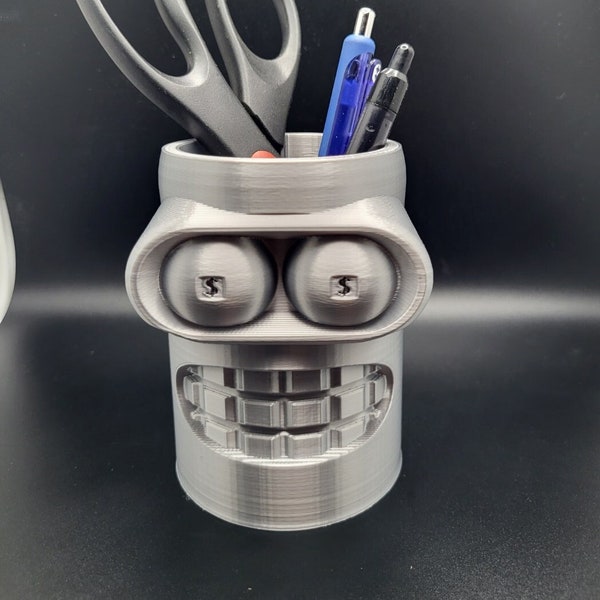 3D Printed Bender Pen/Pencil Holder | Futurama Bender Toothbrust Holder | Bender Make-up Brush Holder | 3D Futurama Bender Print