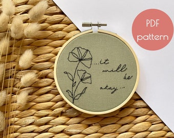 Embroidery Pattern – Digital Download - PDF pattern - Beginner embroidery