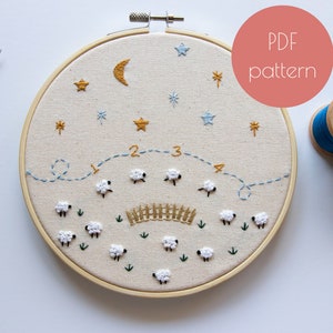 Embroidery Pattern – PDF Pattern - beginner embroidery - Digital Download - modern embroidery - nursery decor - baby gift