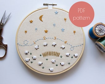 Embroidery Pattern – PDF Pattern - beginner embroidery - Digital Download - modern embroidery - nursery decor - baby gift