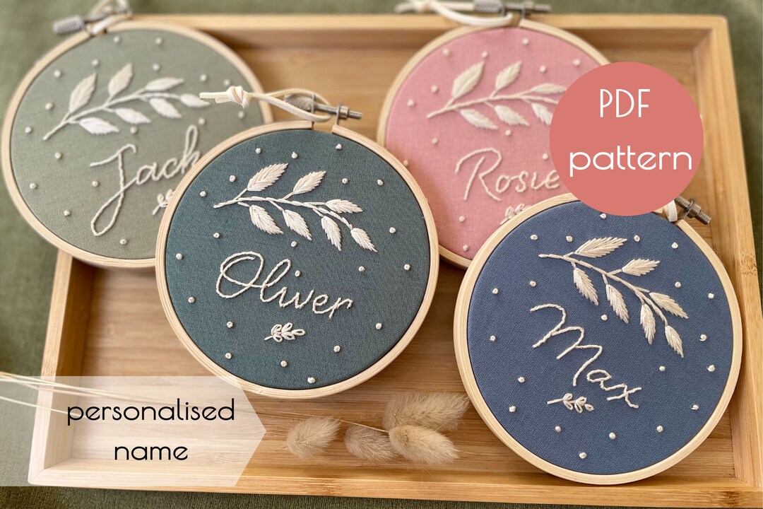 Personalised Name Embroidery Pattern – Digital Download - PDF