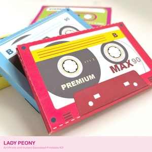 Retro Cassette Tape Gift Box: Printable Art Kit (Instant Download) image 5