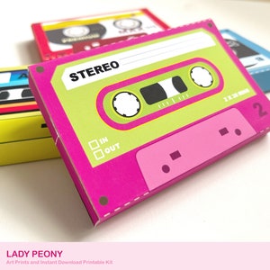 Retro Cassette Tape Gift Box: Printable Art Kit (Instant Download) image 3