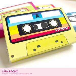 Retro Cassette Tape Gift Box: Printable Art Kit (Instant Download) image 2
