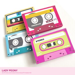 Retro Cassette Tape Gift Box: Printable Art Kit (Instant Download) image 6