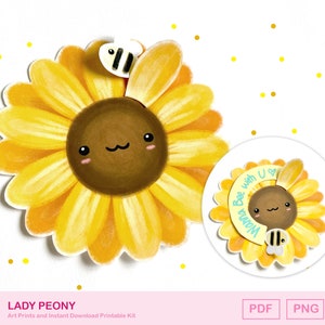 Cartão de girassol | Cartão de presente floral DIY Desejo-lhe o melhor cartão de aniversário Fique bem logo | Kit de arte para impressão | Download instantâneo