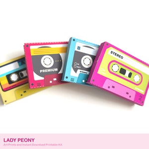 Retro Cassette Tape Gift Box: Printable Art Kit (Instant Download) image 8
