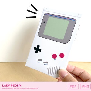 Coffret cadeau Gameboy rétro | Boîte cadeau de bonbons, idée cadeau de fête de joueur, art et artisanat mignons | Kit d'art imprimable | Téléchargement instantané