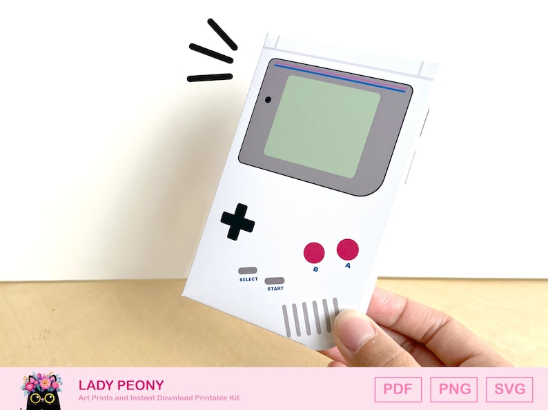 Retro Gameboy presentförpackning: Utskrivbart konstkit (nedladdning direkt) bild 1