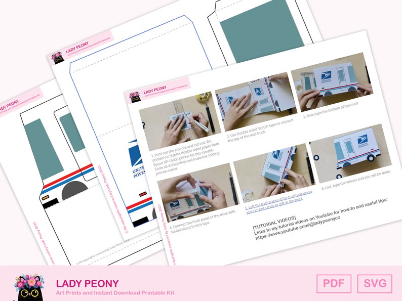 Mail Truck USPS Favor Box Cookie, Candy, Treat and Party Favor Box