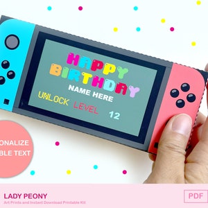 Schalter-Geschenkbox DIY | Gamer Party Geschenkidee, Candy Geschenkbox, Cute Art & Craft | Druckbare Kunst Kit | Sofort Download