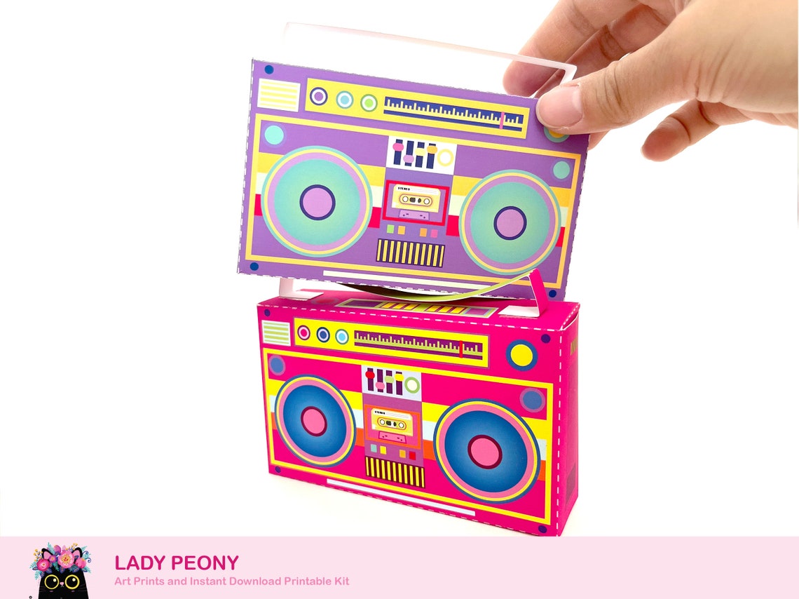 Retro Boombox Gift Box Retro Boombox Nostalgia Gift Card Box, Party