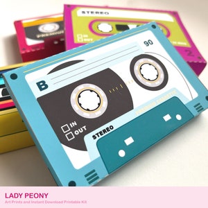 Retro Cassette Tape Gift Box: Printable Art Kit (Instant Download) image 4