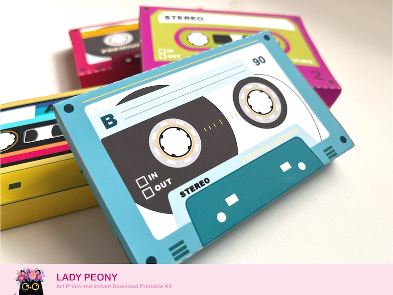 Retro Cassette Tape Gift Box Cassette Nostalgia Gift Card Box, Party