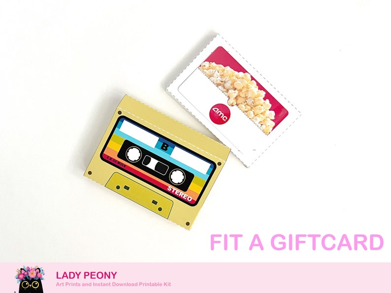 Retro Cassette Tape Gift Box: Printable Art Kit (Instant Download) image 7