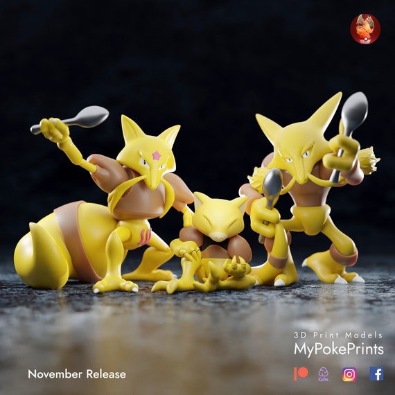 Abra, Kadabra, or Alakazam Pokemon model/figurine (unpainted)