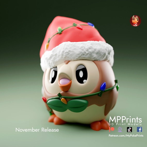 Christmas Rowlette pokemon model/figurine(unpainted)