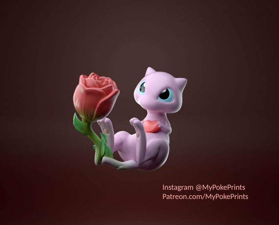 Rose valentine love Mew Pokemon Model/Figurine (unpainted)