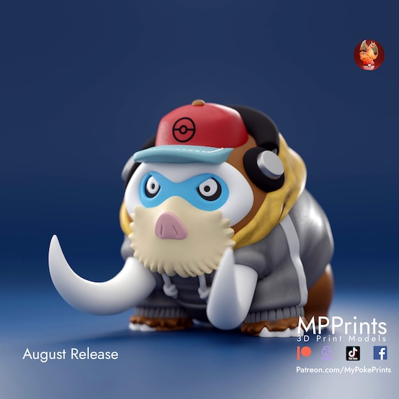 Mamoswine pokemon model/figurine(unpainted)