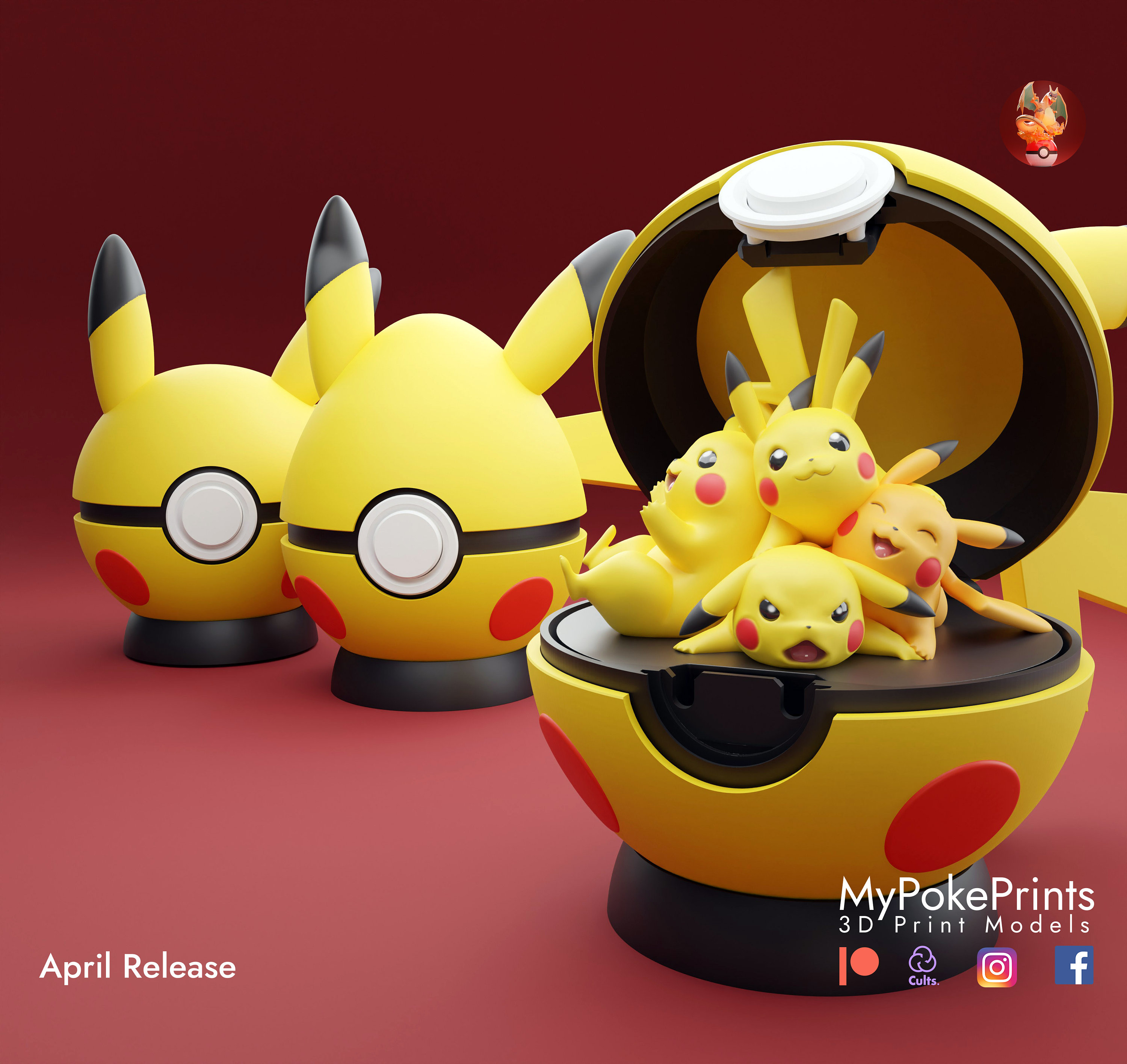 STL file pokemon picachu kawai 🐉・3D printer model to download・Cults