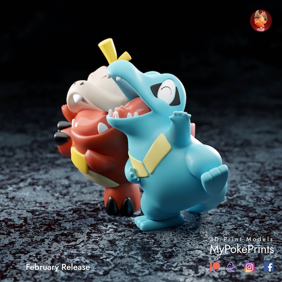 Fuecoco and Totodile Pokemon model/figurine (unpainted)
