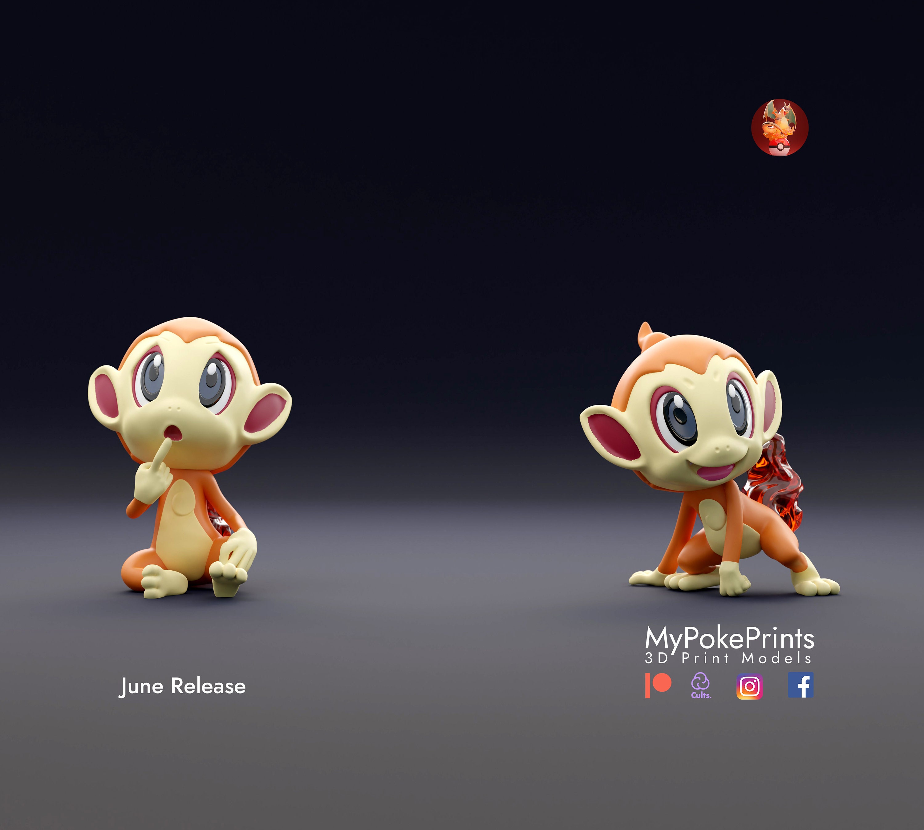 Mavin | Pokemon Figure Bandai Kids Panflam Chimchar Hollow Figure Finger  Doll Anime Manga-