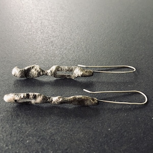 Molten sterling silver earrings