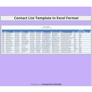 Easy Business Excel Contact List Template