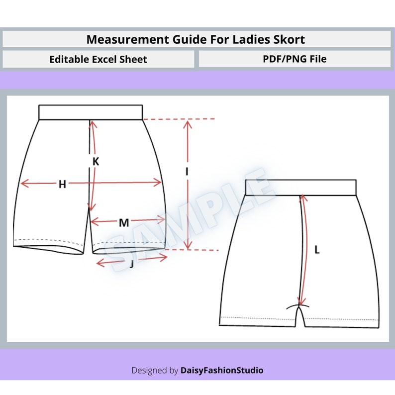 Complete Measurement Guide for Ladies Skort Point of - Etsy