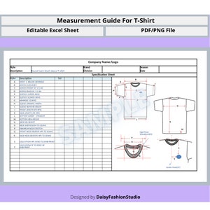 Complete Measurement Guide for T-shirt; Point of Measurement Guide for Apparel industry