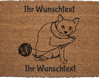 Fußmatte, Kokosmatte,Türmatte 60 x 40 cm personalisiert mit Wunschtext