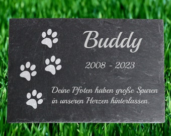 Gedenktafel Tiergrabstein Gedenkplatte Haustier Schiefer Stein