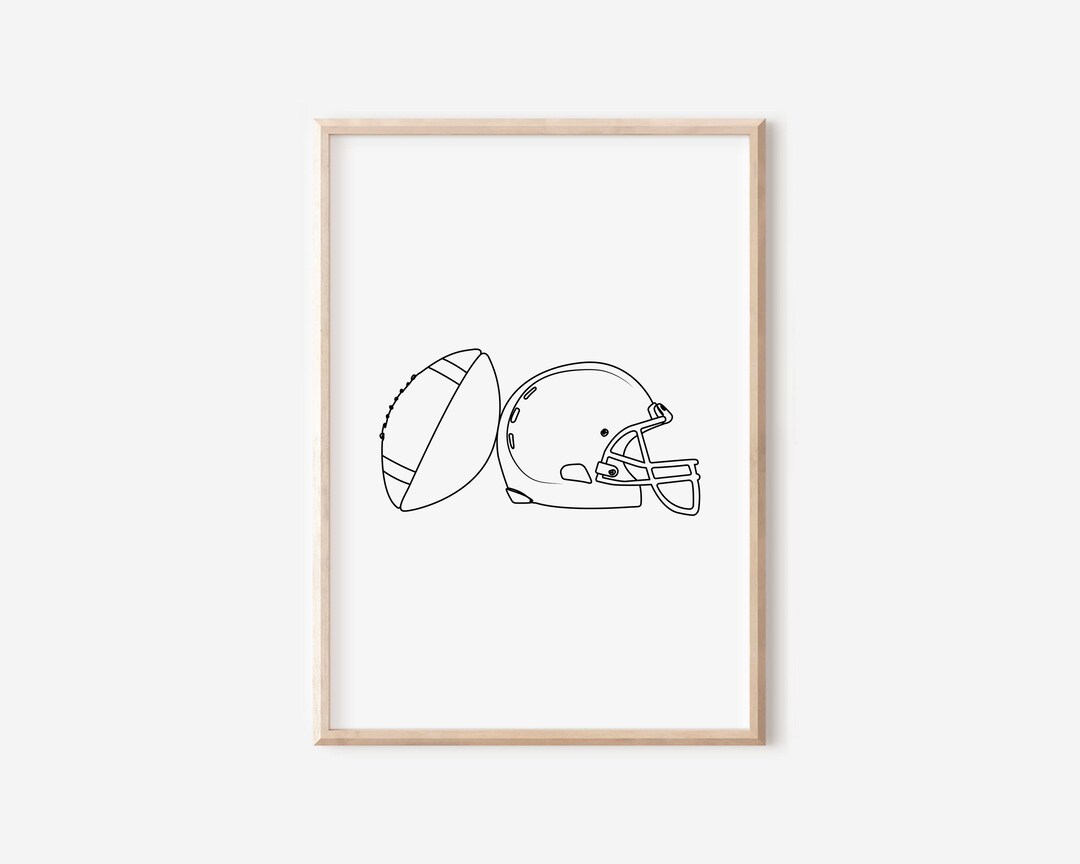 Minimalist American Football Line Art, Sports Wall Decor, Football ...
