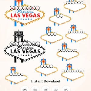 Las Vegas, Tablero de letreros de Las Vegas, Las Vegas SVG, Signo de Las Vegas, Fabulosa Las Vegas, Círculo de Las Vegas - Descarga instantánea