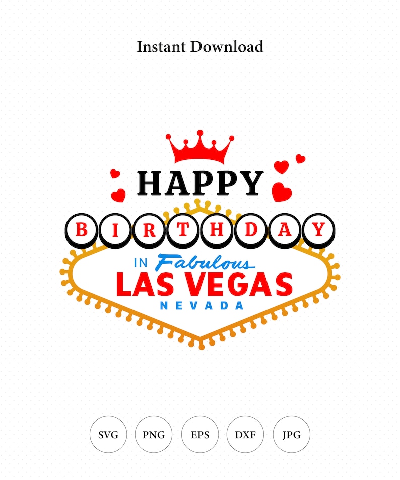 Las Vegas Happy Birthday SVG Las Vegas Las Vegas SVG Las Etsy