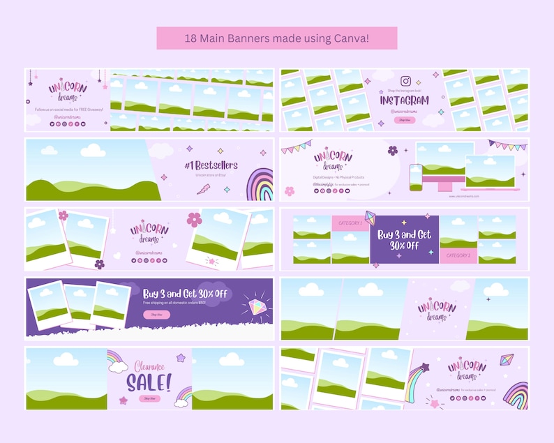 Etsy Shop Banner Kit Etsy Canva Banners Etsy Store Listing Etsy