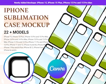 Maqueta de iPhone 15 y más Canva, Canva, Maqueta de iPhone, Maqueta de funda de iPhone de sublimación, Sublimación de fotos, Maqueta de funda de iPhone