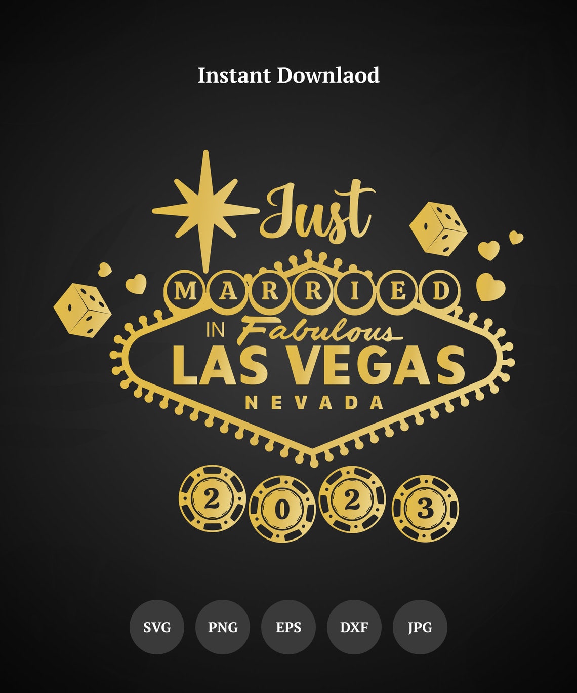 Just Married Las Vegas 2023 SVG Just Married 2023 SVG Las Etsy