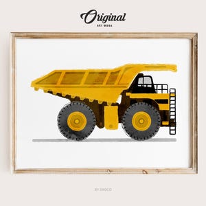 Dump Truck Mining Truck Construction Vehicle Prints, Boys Room Decor, Construction Vehicle Wall Art, Transportation Print, Kids Gallery Wall