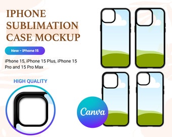 iPhone 15 Mockup Canva, iPhone 15 Pro, Canva, iPhone Mockup, Sublimering iPhone-skal Mockup, Fotosublimering, iPhone-skal Mockup