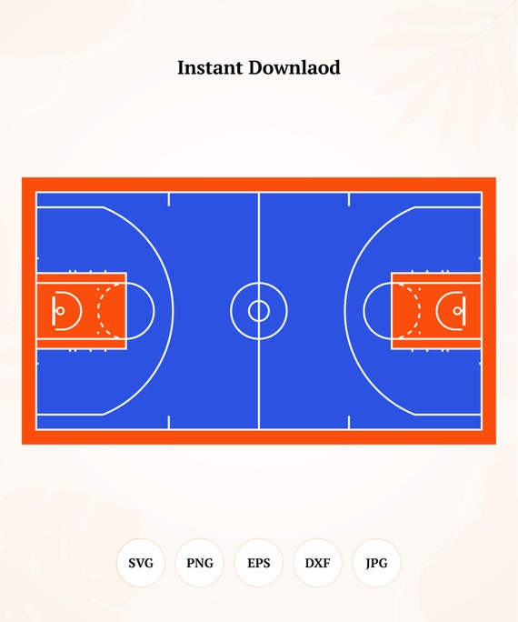 Afmetingen En Tekeningen Basketbalveld Basketbalveld SVG Etsy Nederland