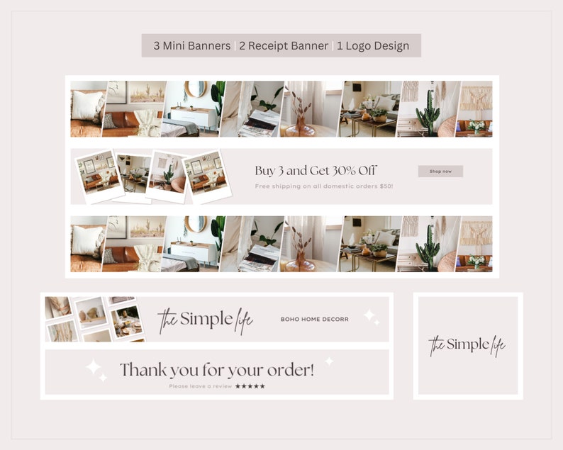 Etsy Shop Banner Kit Etsy Canva Banners Etsy Store Listing Etsy
