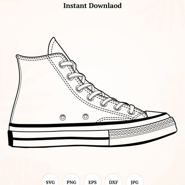 High Top Sneakers,  Sneakers SVG - Instant Download, Digital Download