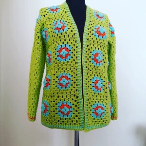 Crochet Granny Square Cardigan: Boho Patchwork Jacket